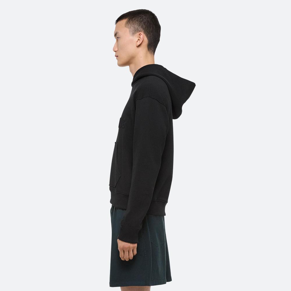 Helmut Lang Embossed Logo Hoodie Black