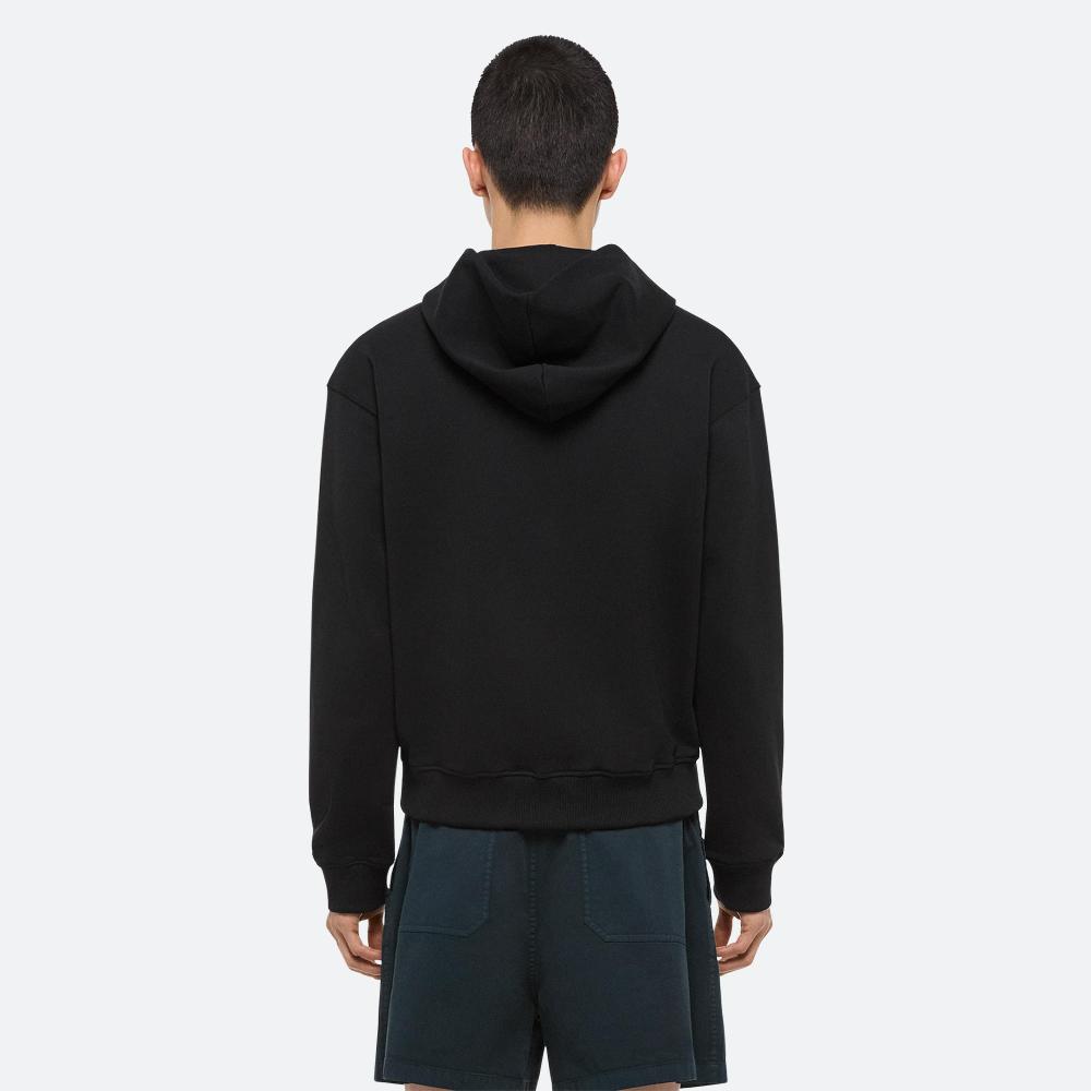 Helmut Lang Embossed Logo Hoodie Black