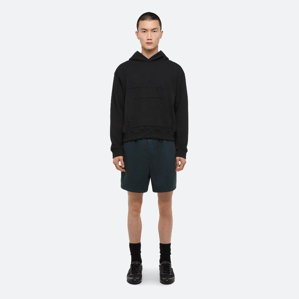 helmut lang Embossed Logo Hoodie black