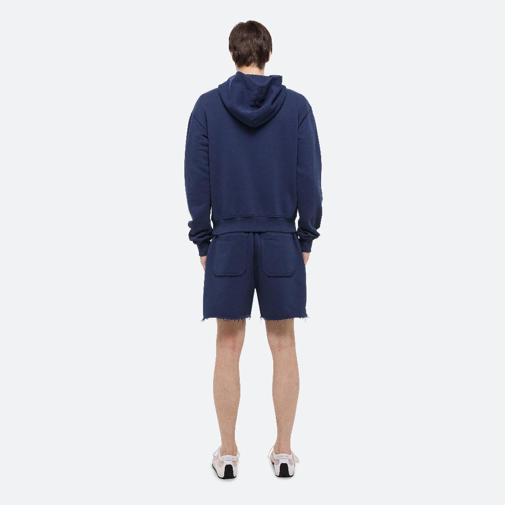Helmut Lang Embossed Logo Hoodie Indigo