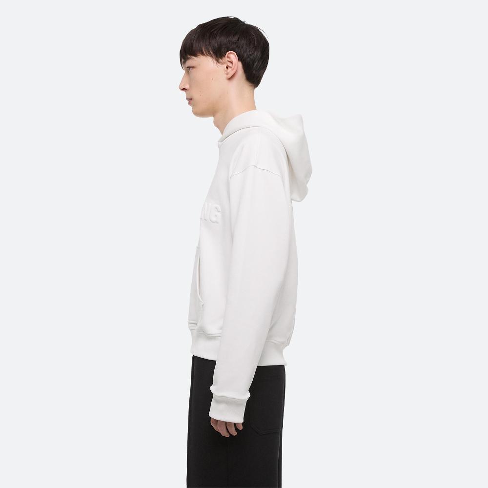 Helmut Lang Embossed Logo Hoodie White