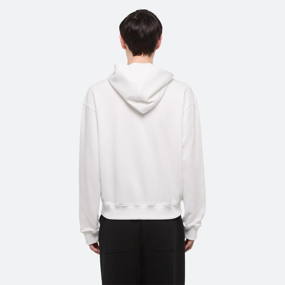 Helmut Lang Embossed Logo Hoodie White
