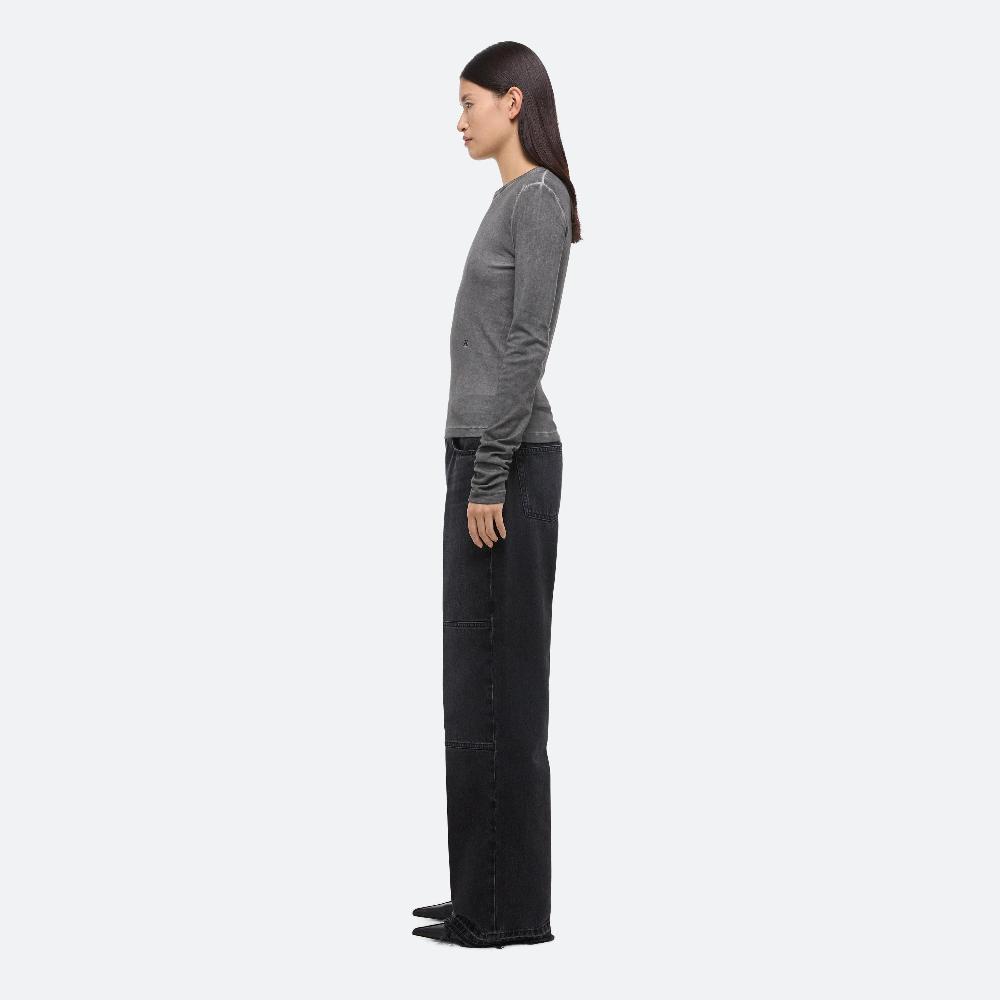 Helmut Lang Garment-Dyed Long-Sleeved Tee Gunmetal