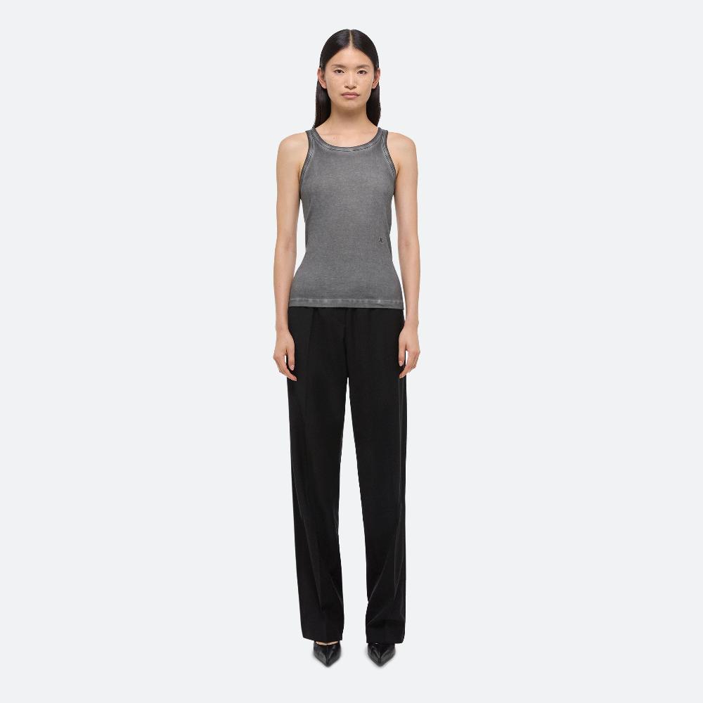 Helmut Lang Garment-Dyed Racer Tank Gunmetal