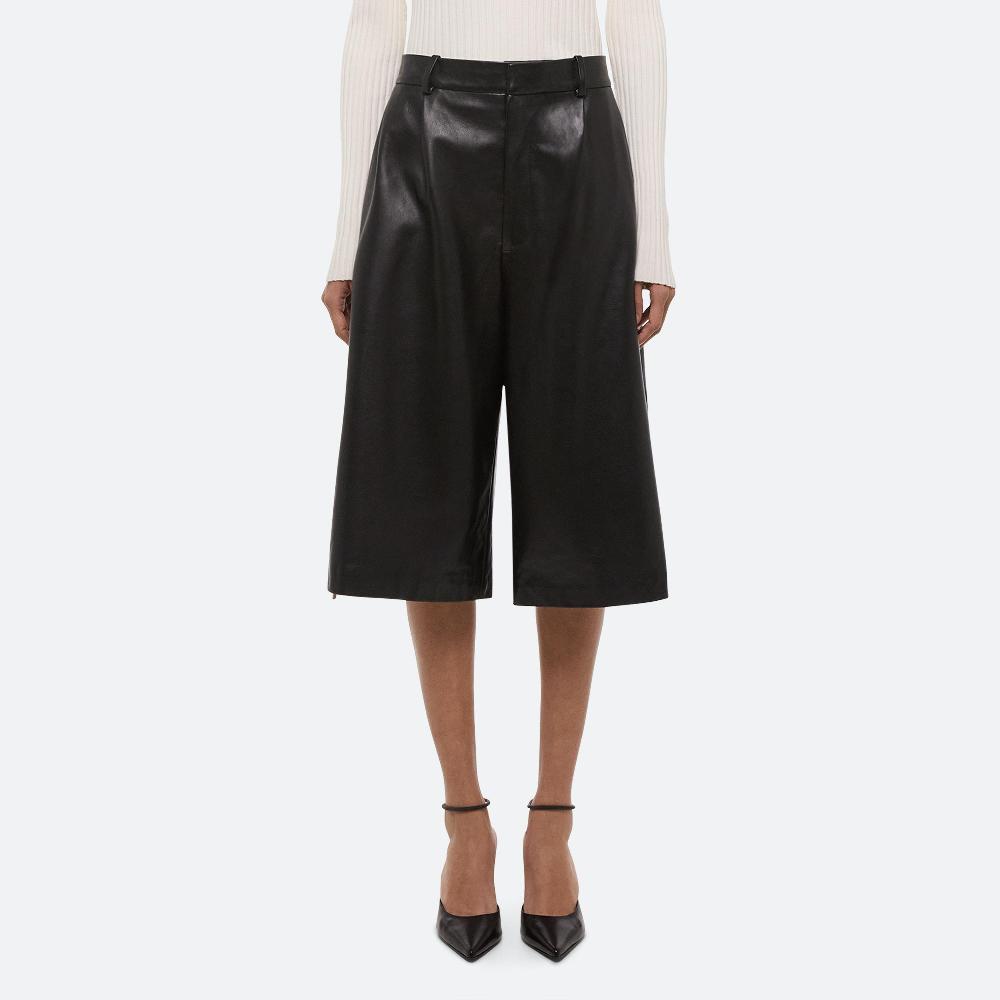 Helmut Lang Leather Zoot Shorts Black