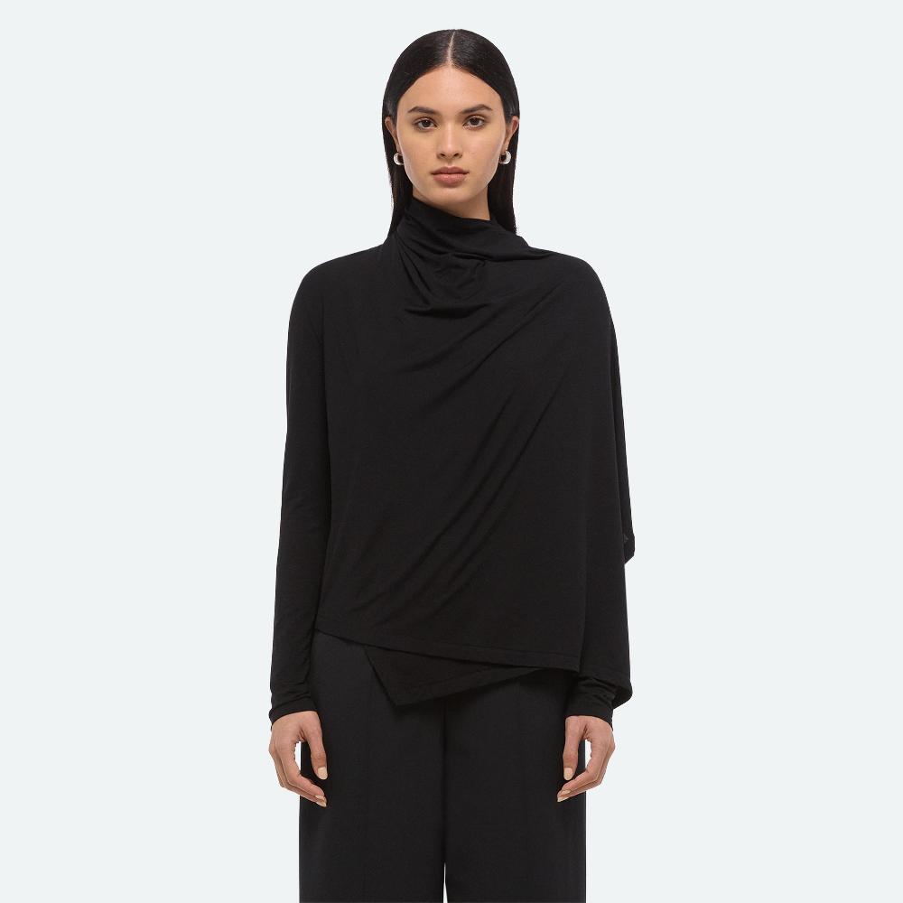 Helmut Lang Long-sleeve Scarf Top Black