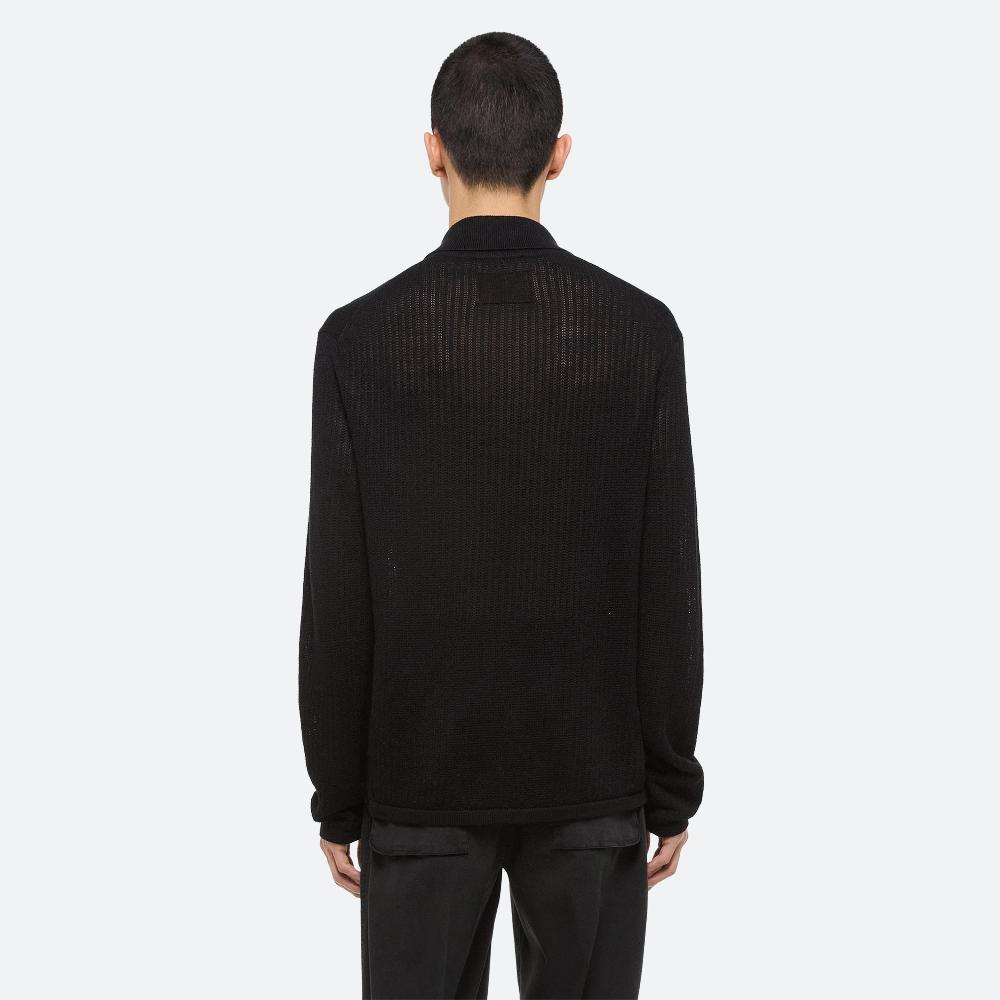 Helmut Lang Long Sleeve Zip Polo Black