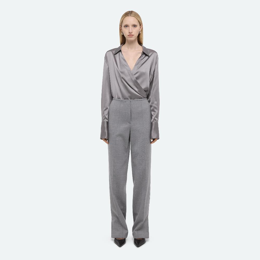 Helmut Lang Low-rise Car Trousers Lt Grey Melange