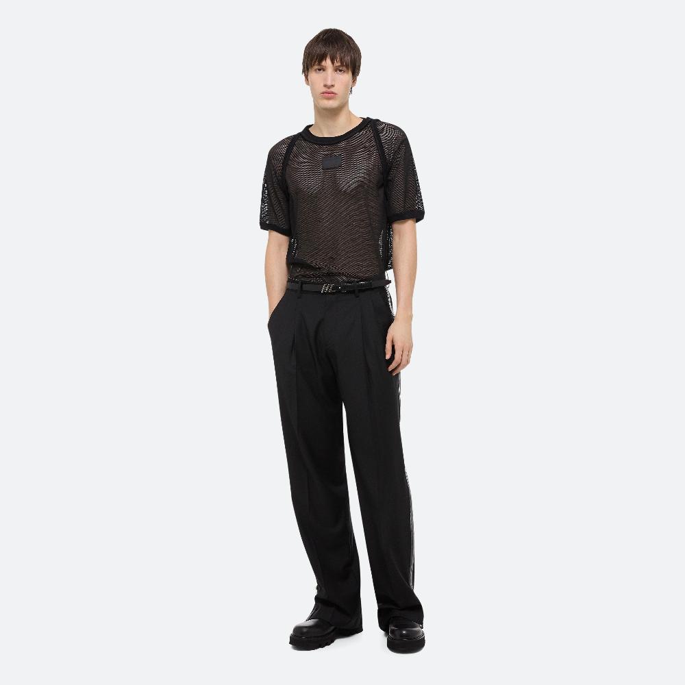 helmut lang Mesh Logo Tee black
