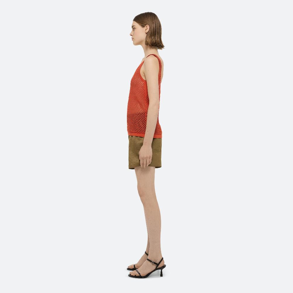 Helmut Lang Mesh Seatbelt Tank Safety Orange