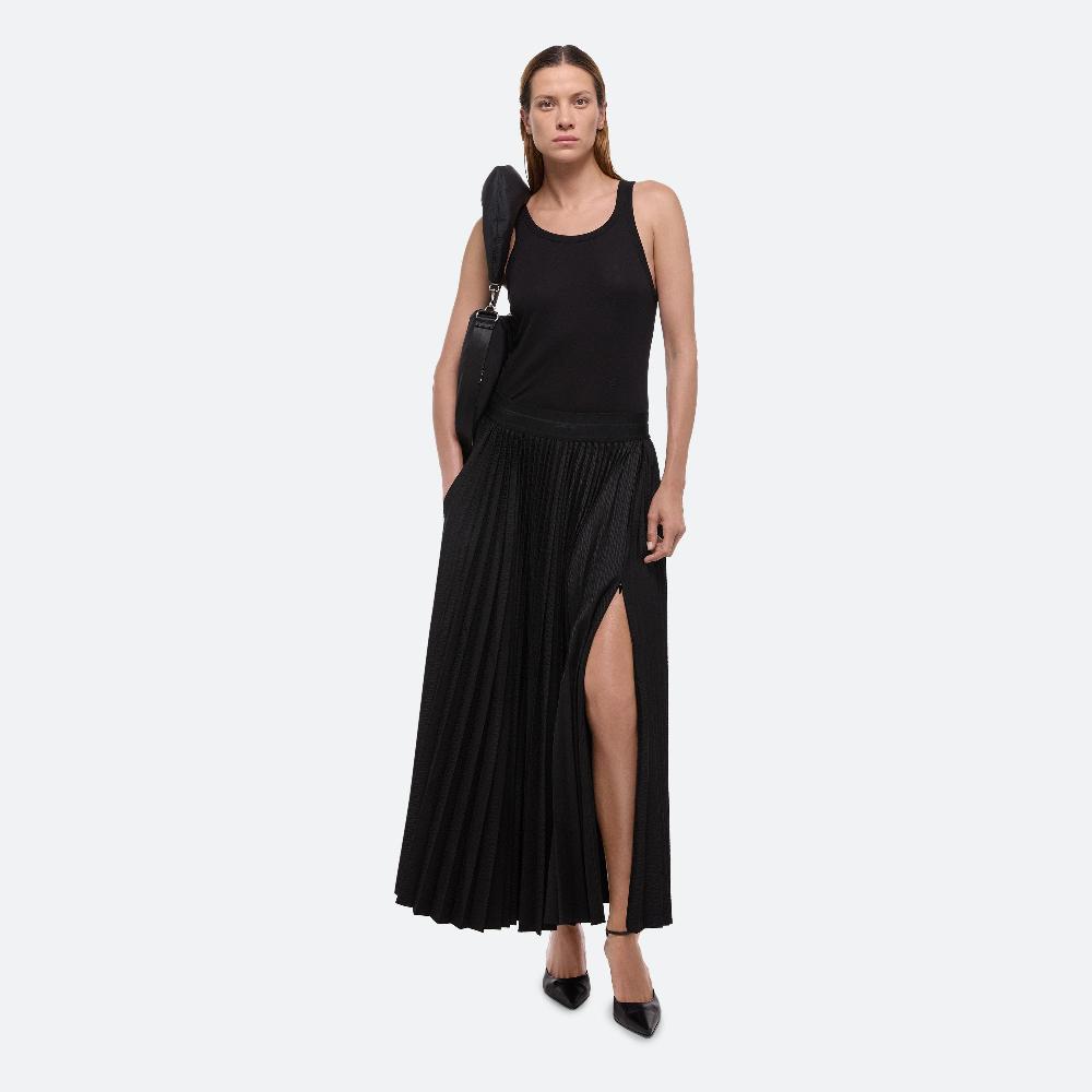helmut lang Pleated Jacquard Skirt black/black