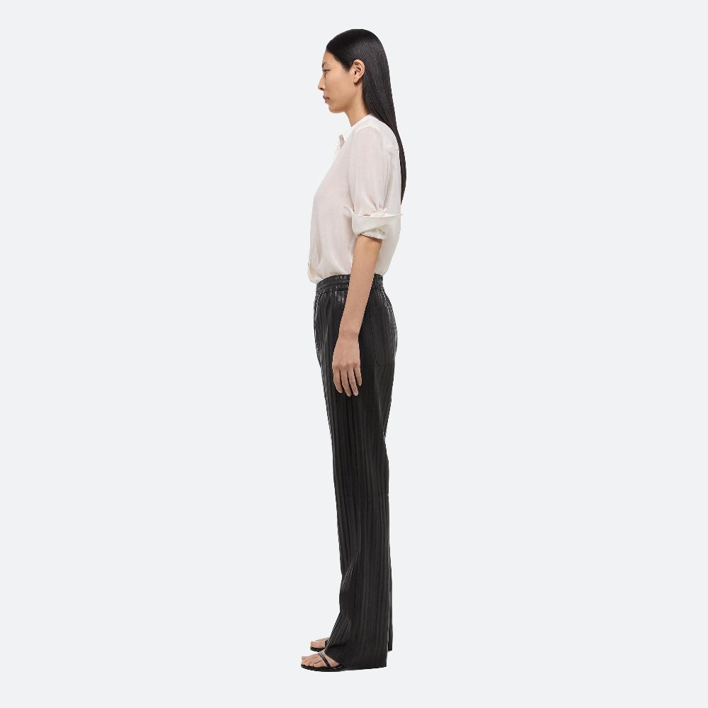 Helmut Lang Pleated Leather Car Trouser Black