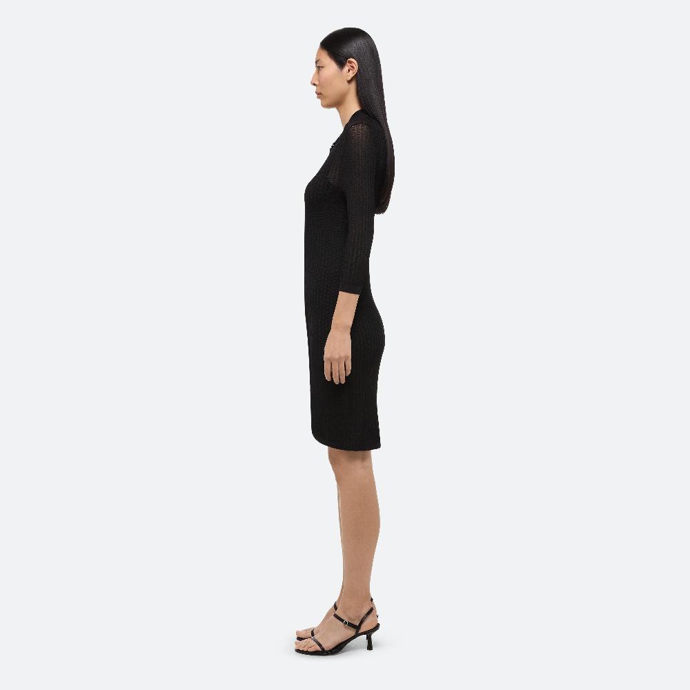 Helmut Lang Pointelle Polo Dress Black