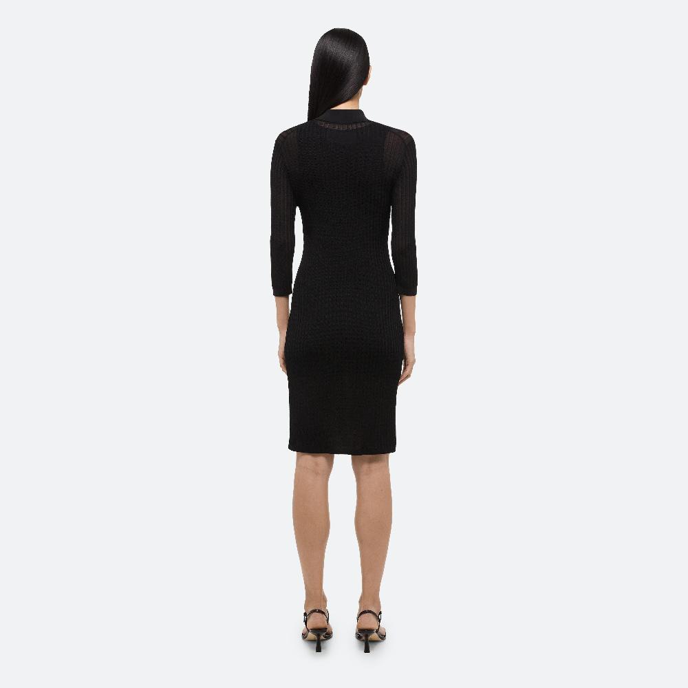 Helmut Lang Pointelle Polo Dress Black