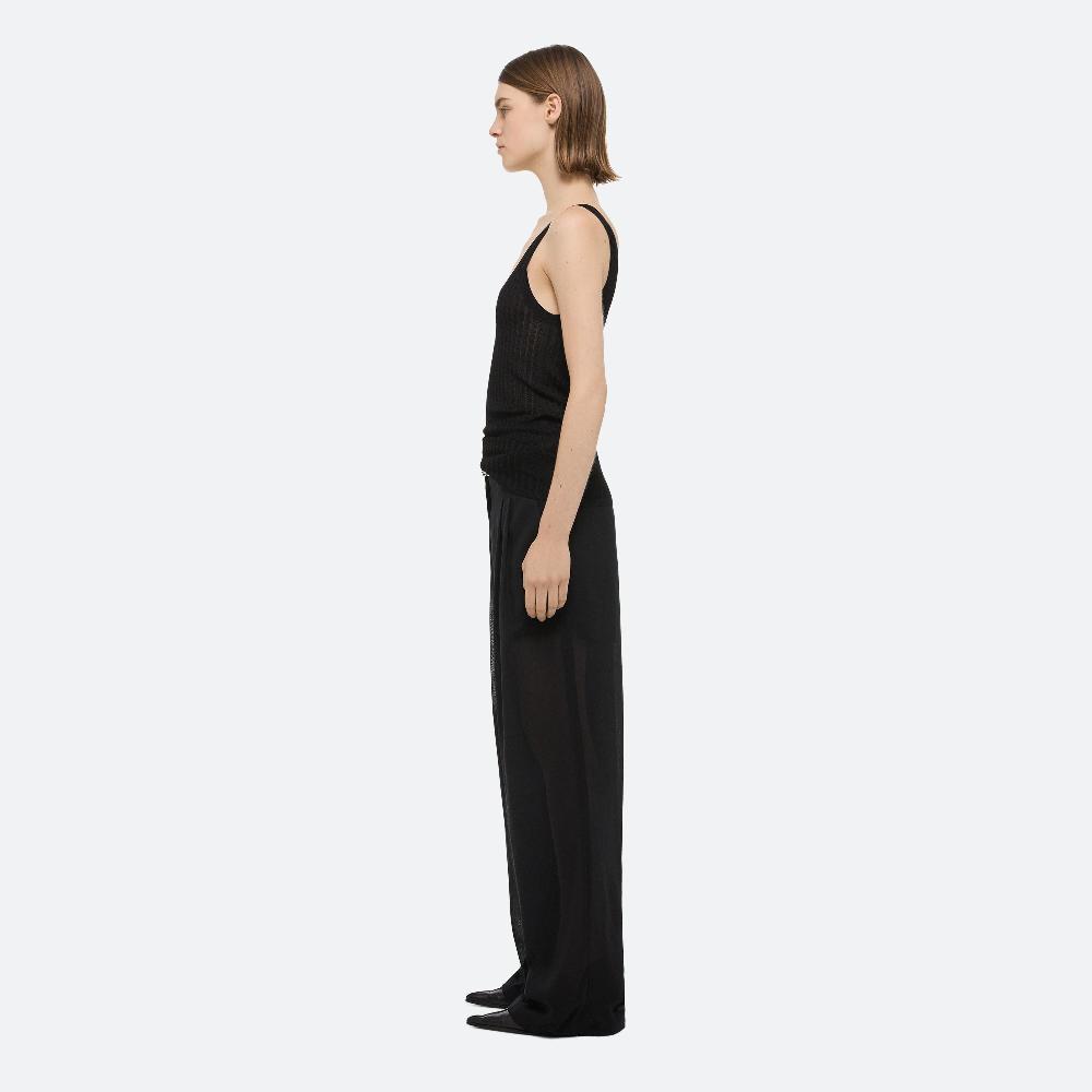 Helmut Lang Pointelle Rib Tank Black