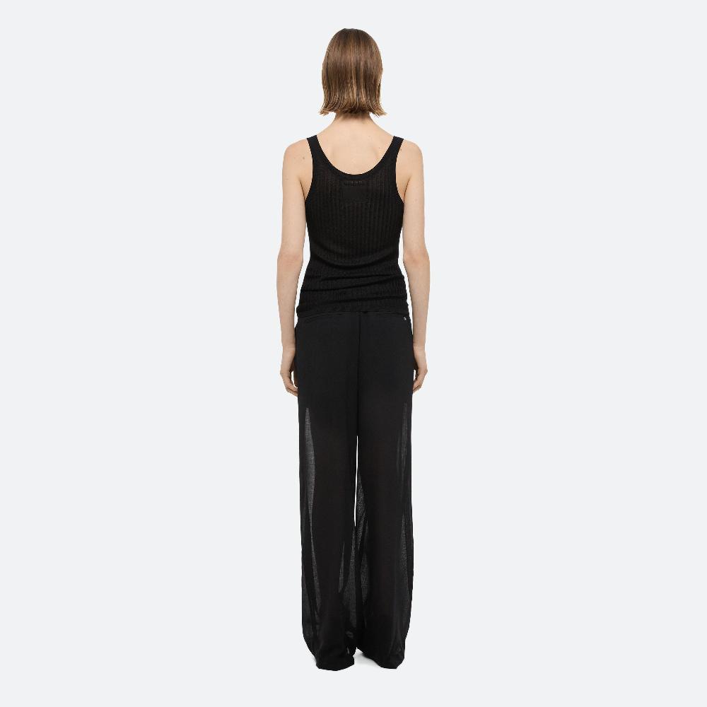 Helmut Lang Pointelle Rib Tank Black
