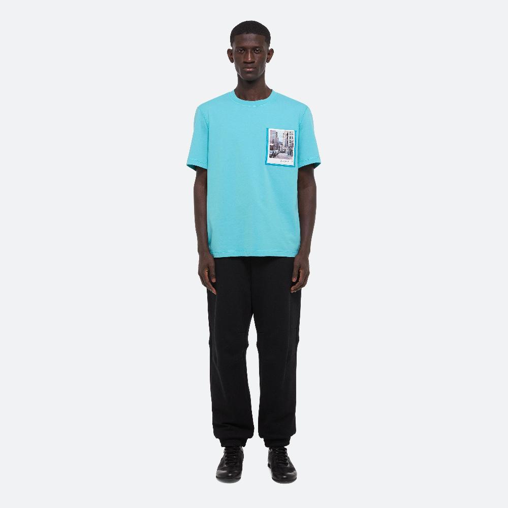 Helmut Lang Postcard Tee: Brooklyn Teal