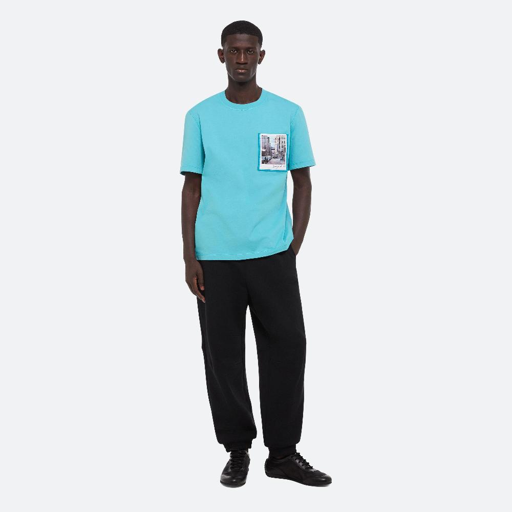 helmut lang Postcard Tee: Brooklyn teal