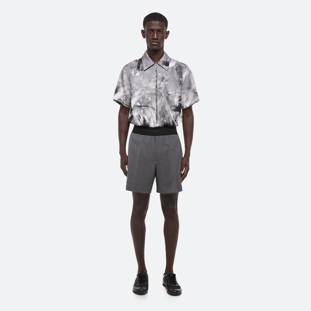 Helmut Lang Pull-On Car Shorts Light Grey Melange