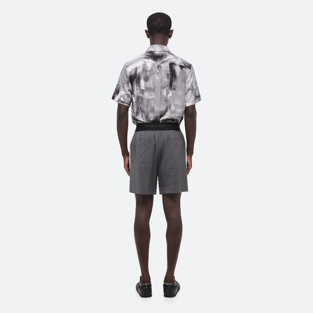 Helmut Lang Pull-On Car Shorts Light Grey Melange