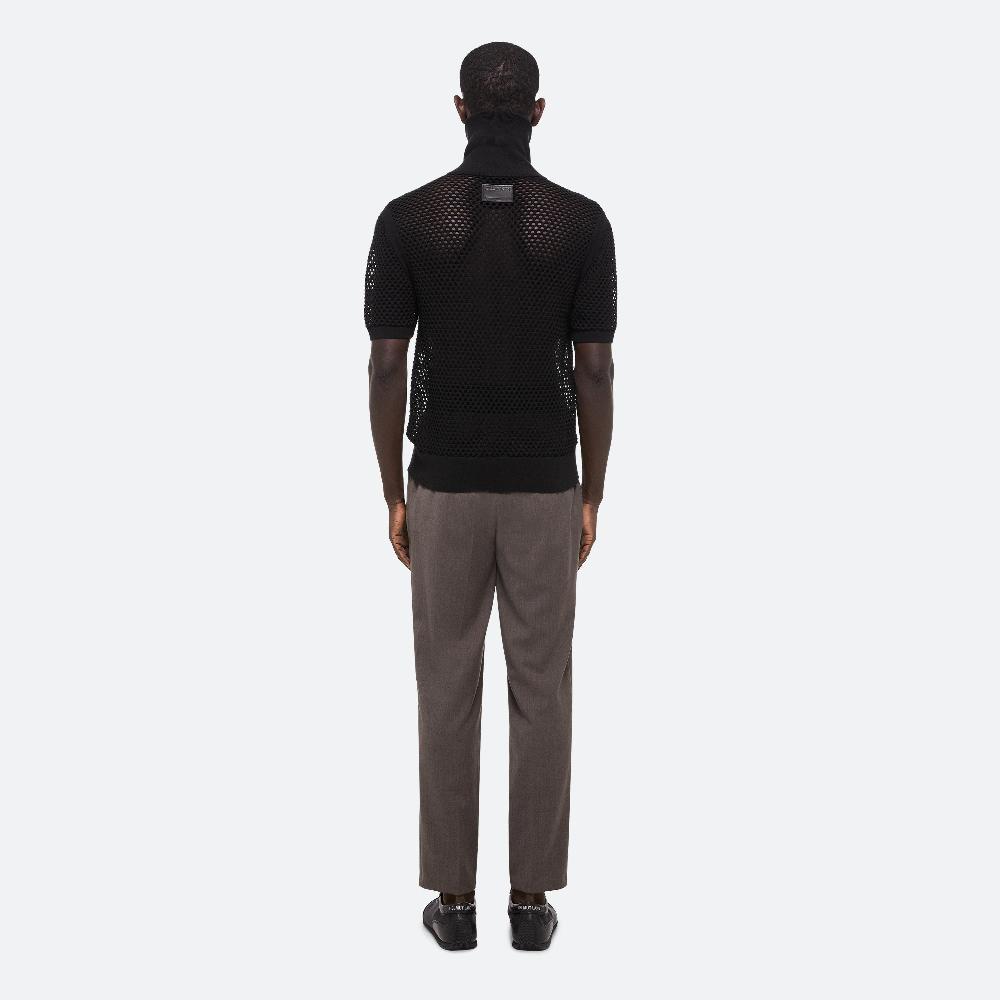 Helmut Lang Quarter-Zip Mesh Shirt Black