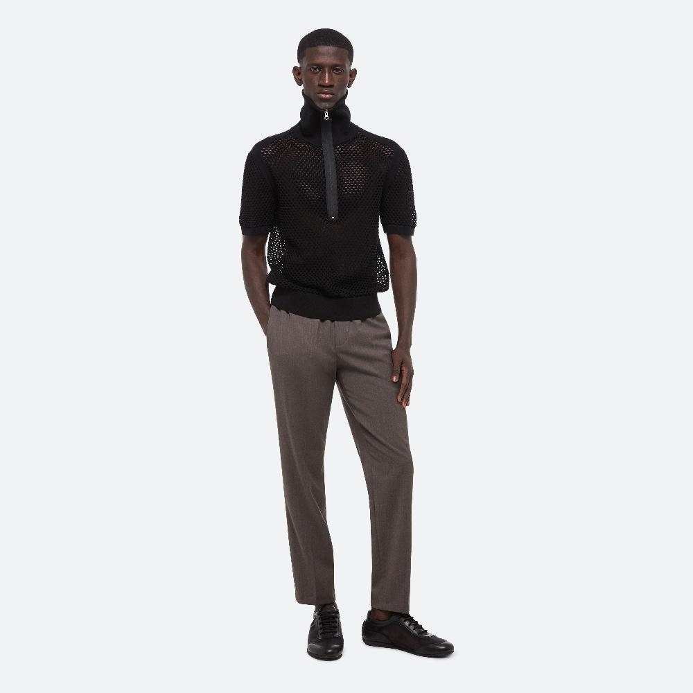 helmut lang Quarter-Zip Mesh Shirt black