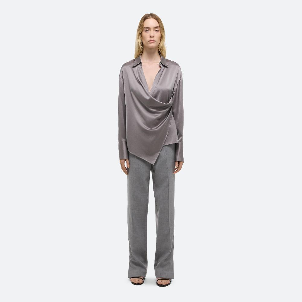Helmut Lang Relaxed Wrap Shirt Steel