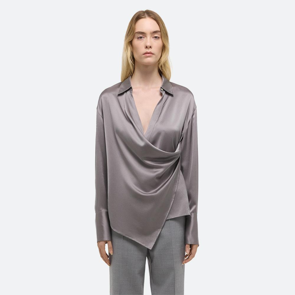 Helmut Lang Relaxed Wrap Shirt Steel
