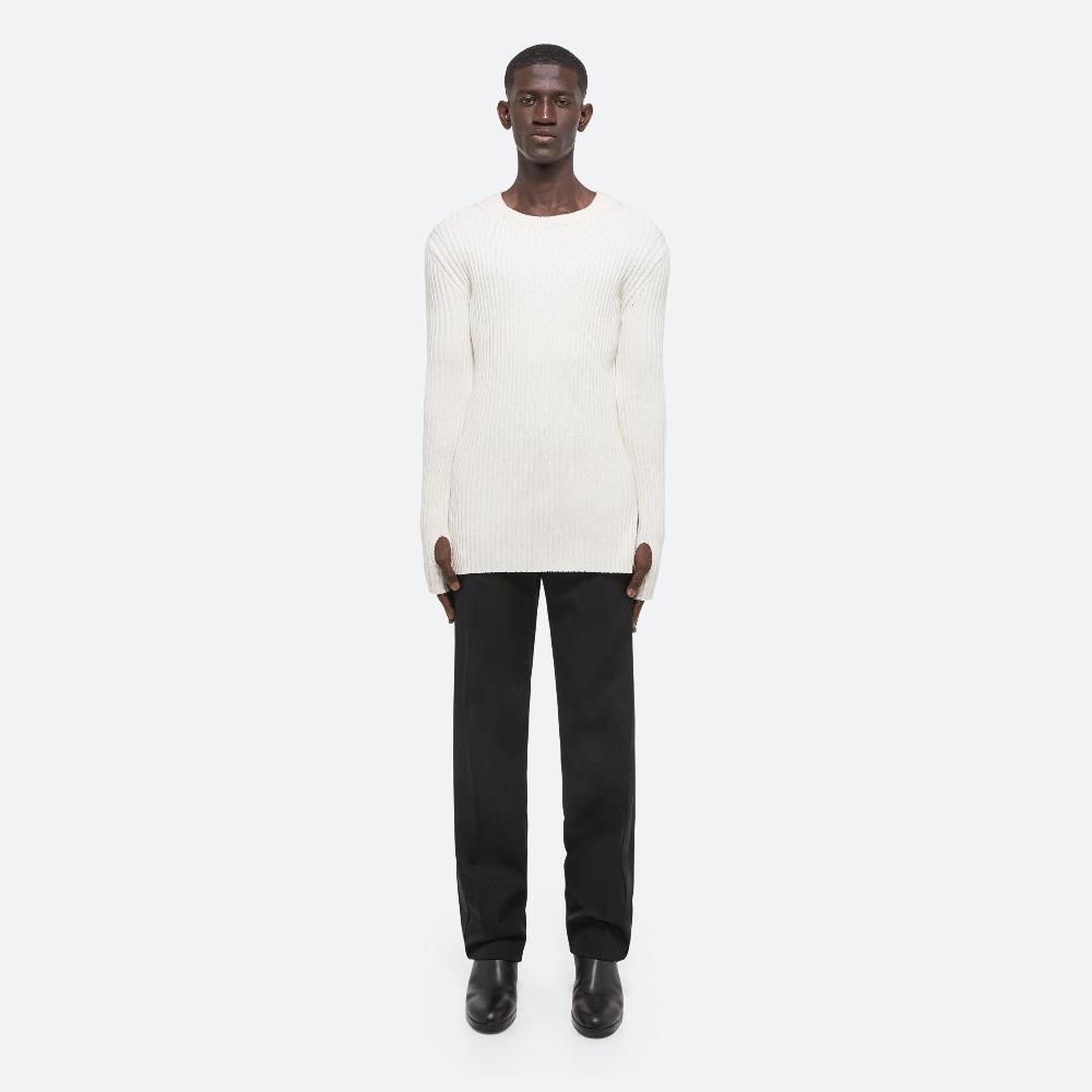 Helmut Lang Ribbed Long-Sleeve Top Ivory