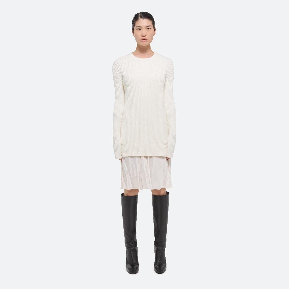 Helmut Lang Ribbed Long-Sleeve Top Ivory