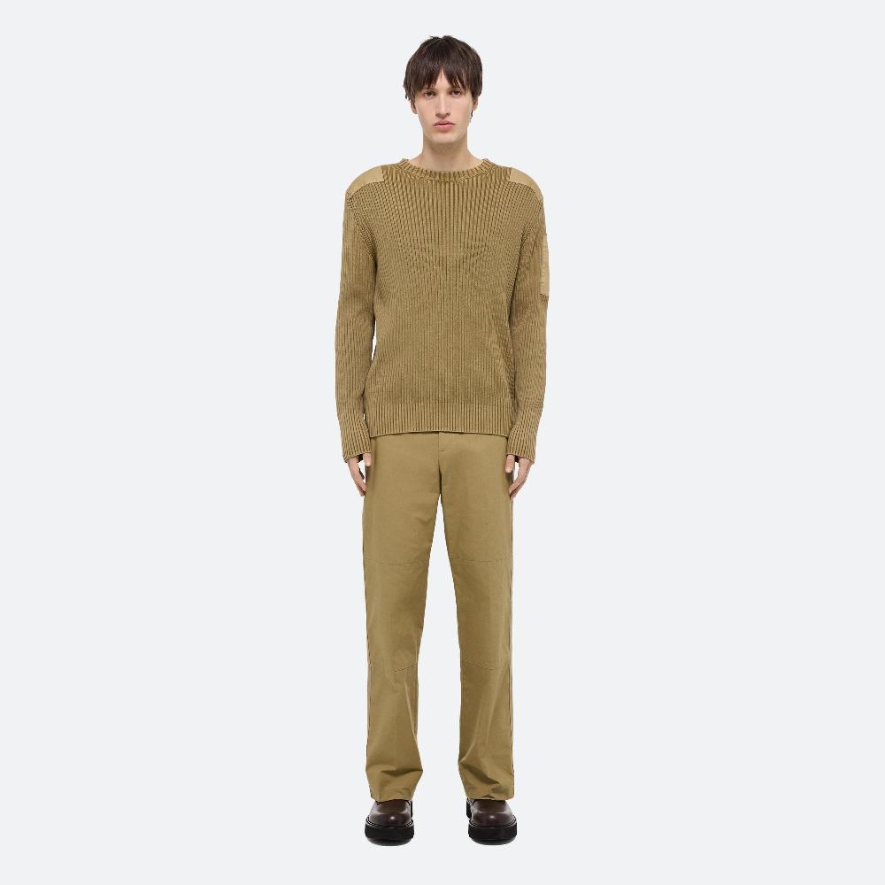 Helmut Lang Ribbed Military Sweater Warm Khaki