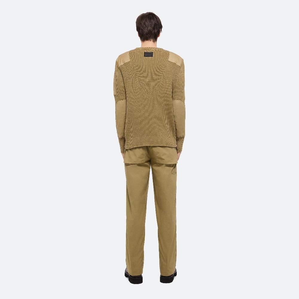 Helmut Lang Ribbed Military Sweater Warm Khaki