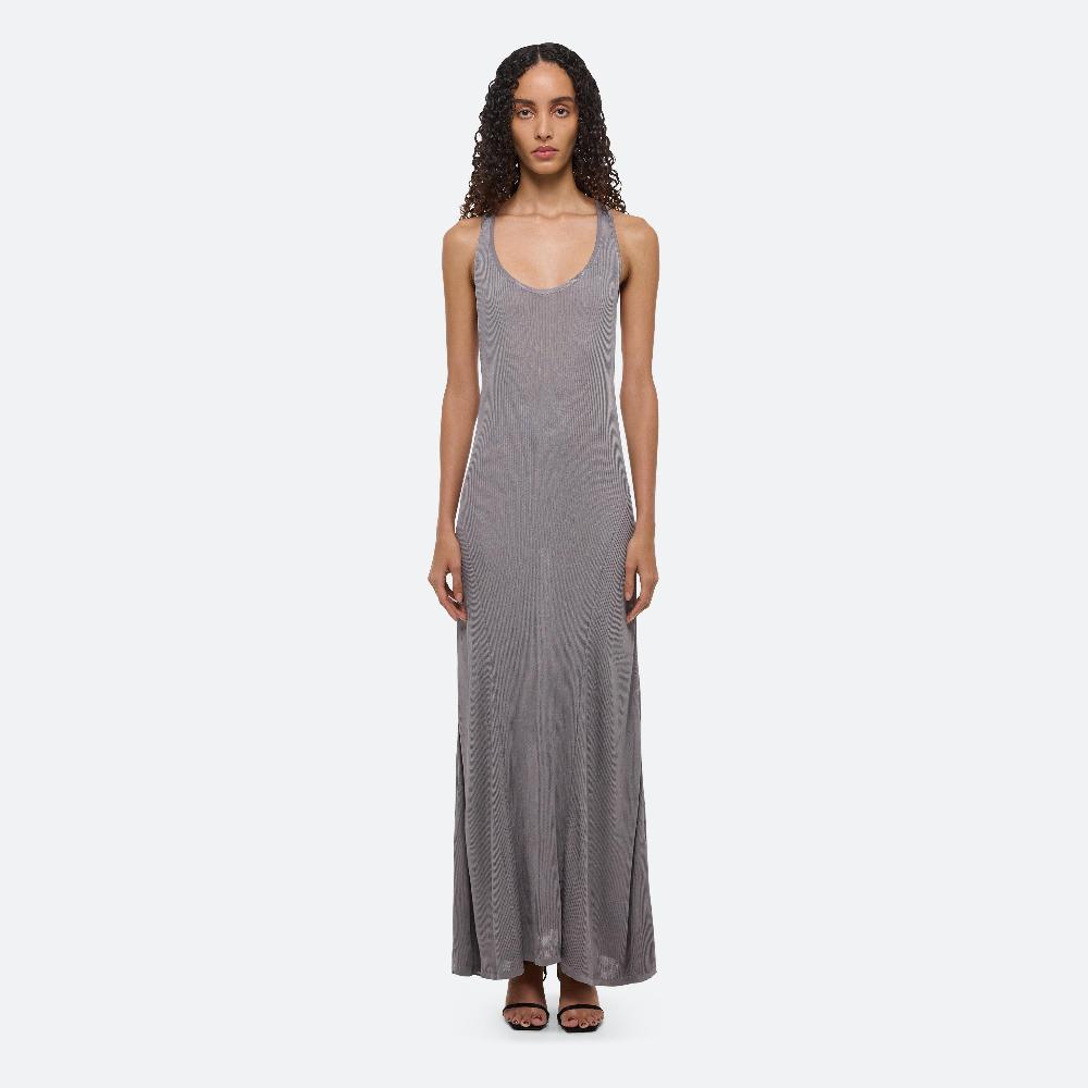 helmut lang Ribbed Twist Dress grey lavender