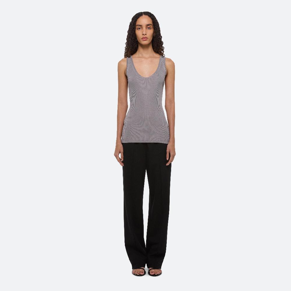 helmut lang Ribbed Twist Tank grey lavender