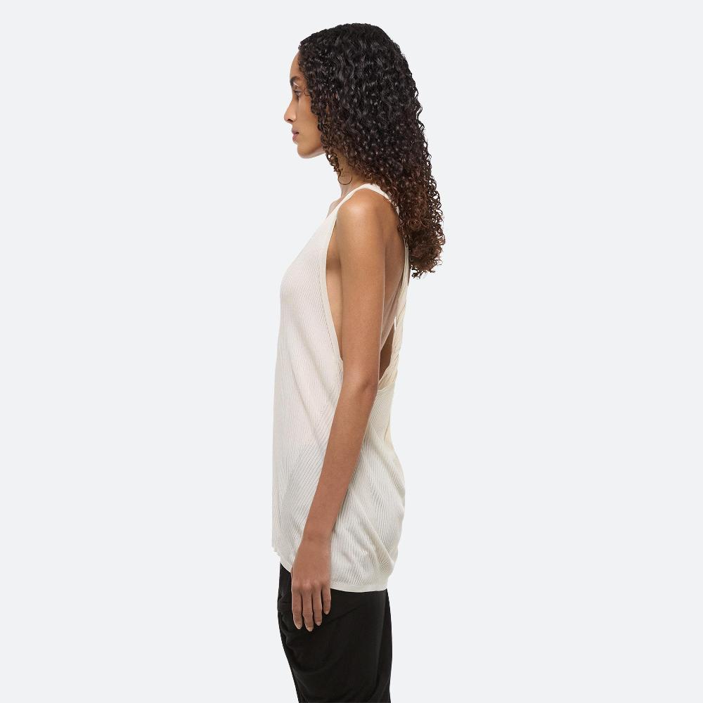 Helmut Lang Ribbed Twist Tank White