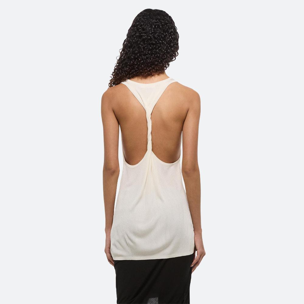 Helmut Lang Ribbed Twist Tank White