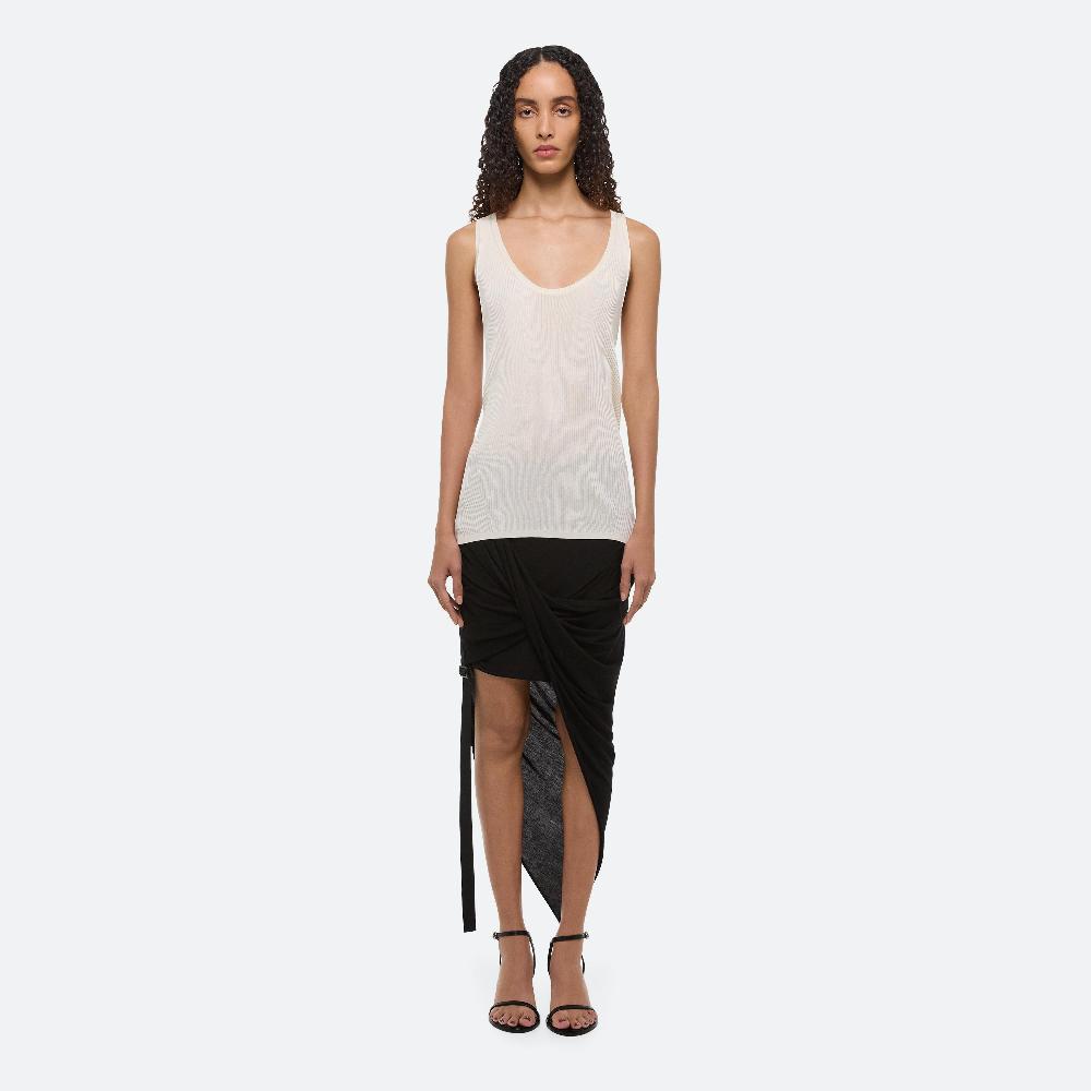 helmut lang Ribbed Twist Tank white
