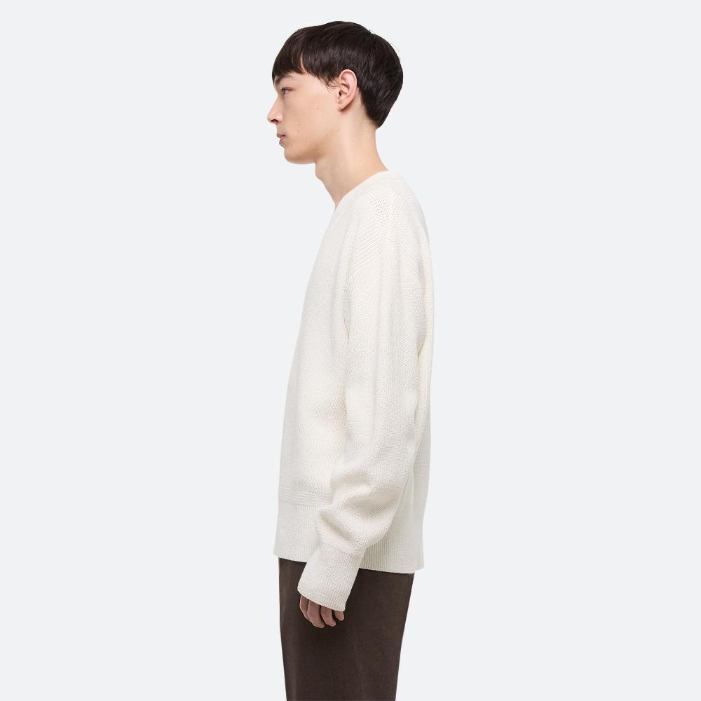 Helmut Lang Ribbed V-Neck Sweater White