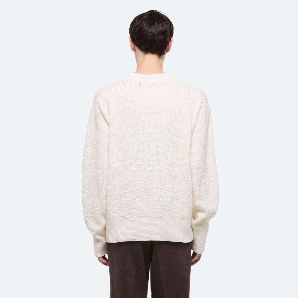 Helmut Lang Ribbed V-Neck Sweater White