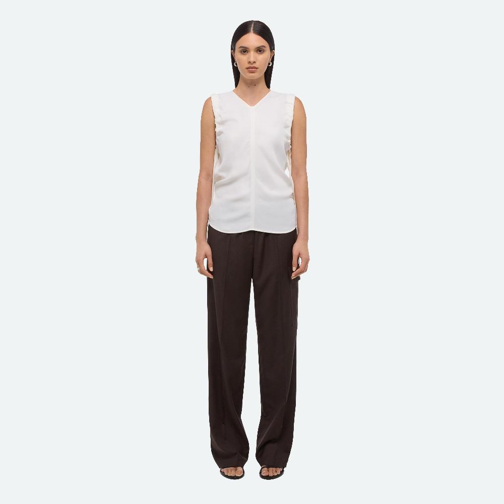 Helmut Lang Ruched Armhole Top Ivory