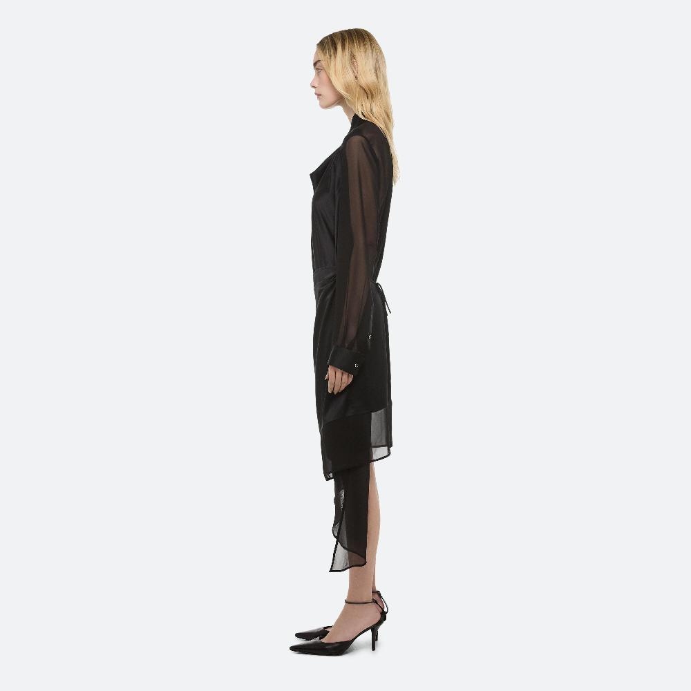 Helmut Lang Scarf Shirt Dress Black