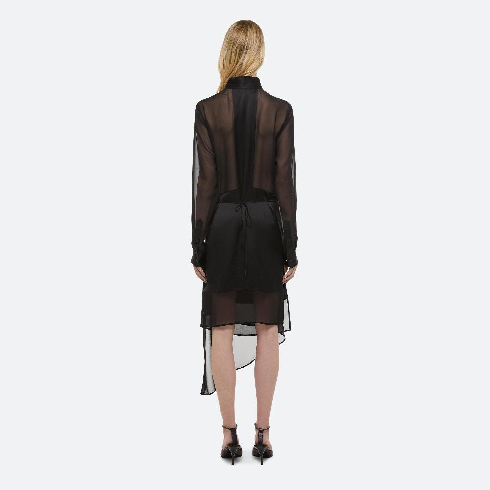 Helmut Lang Scarf Shirt Dress Black