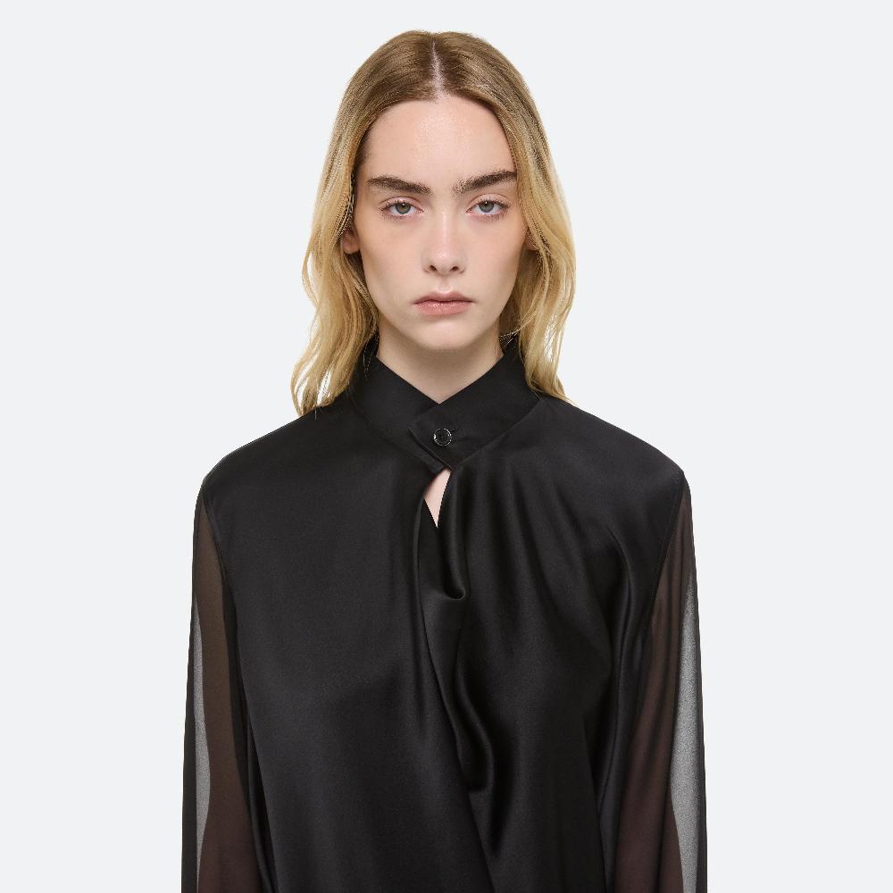 Helmut Lang Scarf Shirt Dress Black