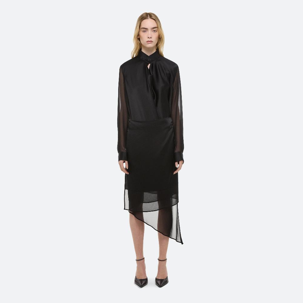 helmut lang Scarf Shirt Dress black