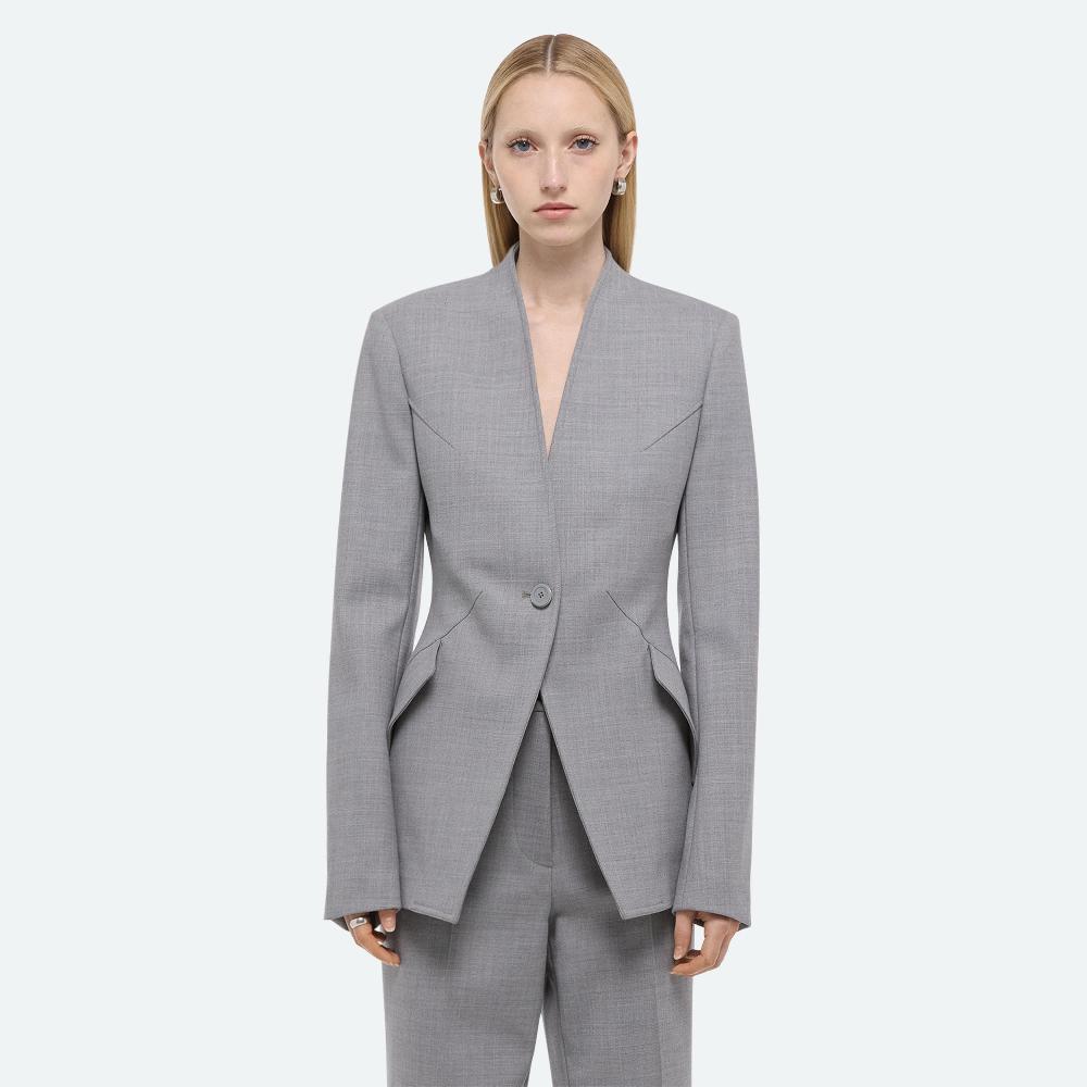 Helmut Lang Shawl Apex Blazer Lt Grey Melange