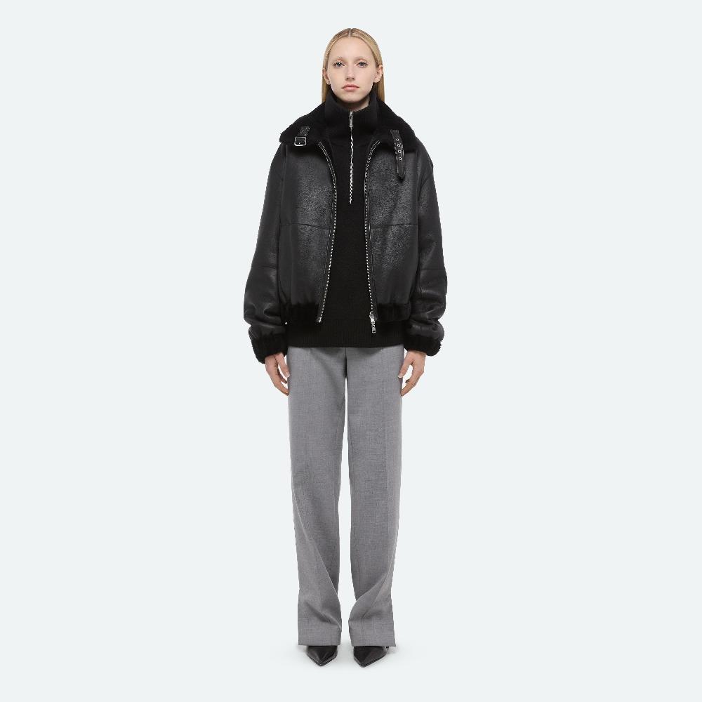 Helmut Lang Shearling Bomber Black