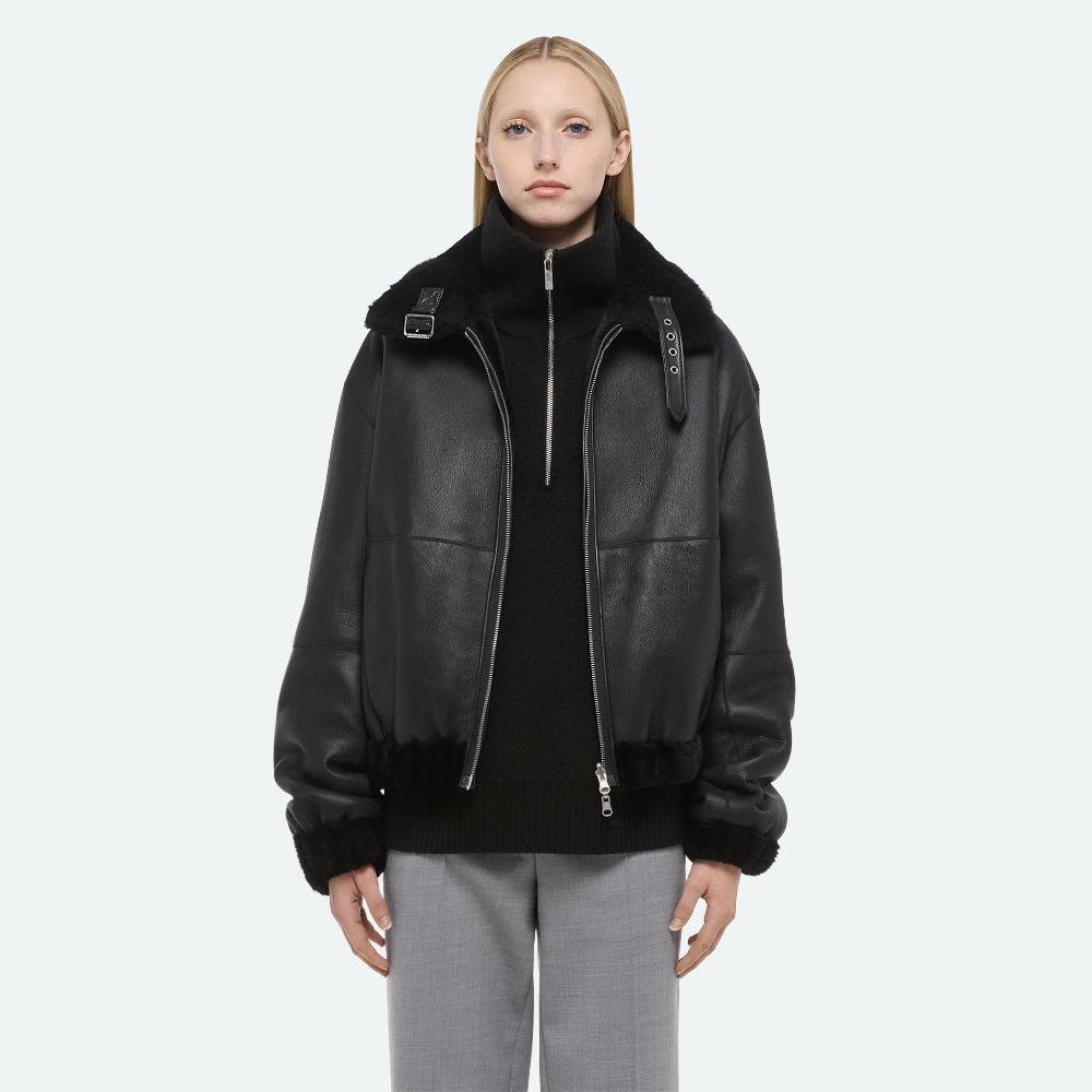 Helmut Lang Shearling Bomber Black