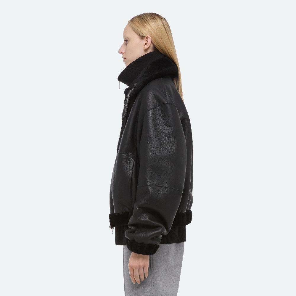 Helmut Lang Shearling Bomber Black