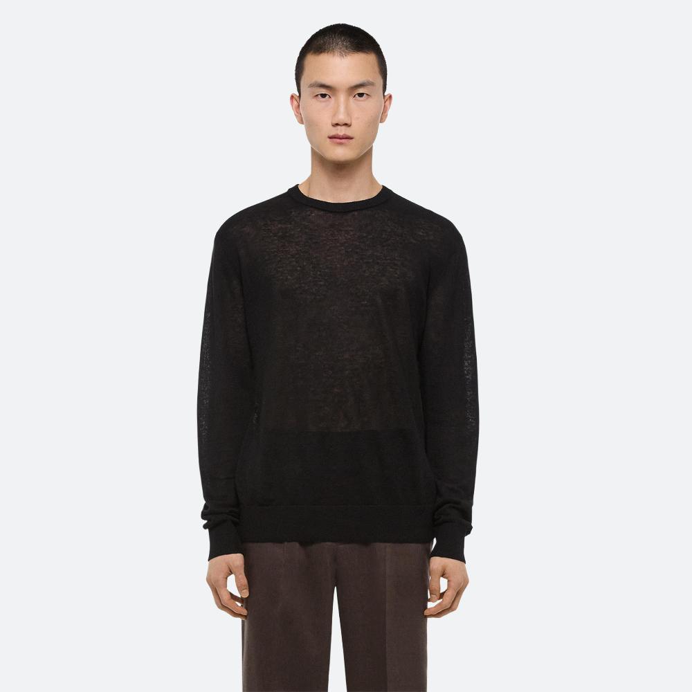 Helmut Lang Sheer Logo Sweater Black
