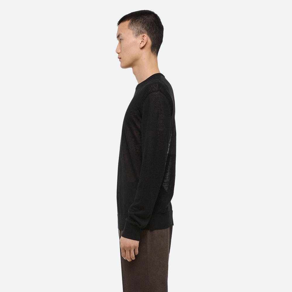 Helmut Lang Sheer Logo Sweater Black